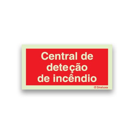 Placa Sinalux Central Dete��o Inc�ndio 20x10cm