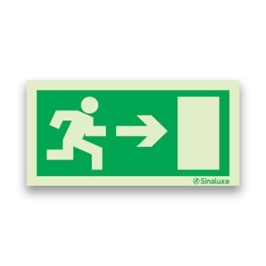 Placa Sinalux Evacuação para a Direita 30x15mm Placa Sinalux Evacuação para a Direita 30x15mm