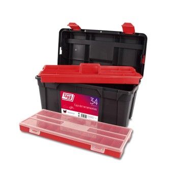 Caixa de Ferramentas Pl�stico N�374 580x285x290mm 33Lts c/Organizador e Bandeja Tayg