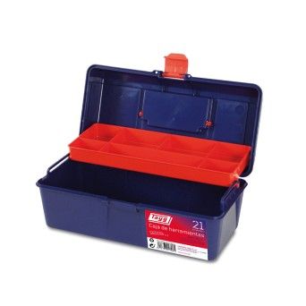 Caixa de Ferramentas Pl�stico N�21 310x160x130mm 4Lts c/ Bandeja Fixa Tayg