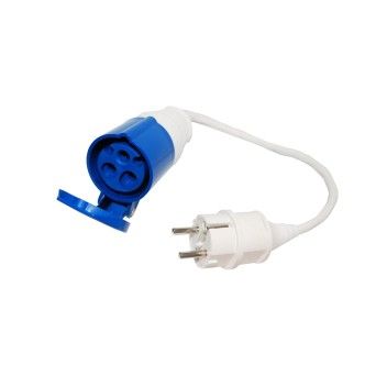 Adaptador Ficha Shucko p/ Ficha F�mea Ind 3 Pins 16A Florida