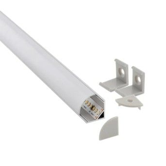 Perfil LED de Canto c/ Difusor Opalino e Acess�rios 2Mts Florida