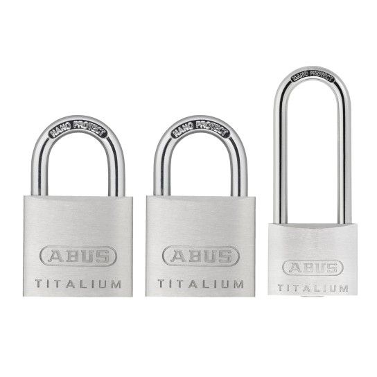 Cadeado Titalium 64TI/40 (2und) e HB63 Arco Alto (1un) c/ Chaves Iguais Abus