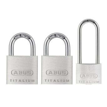 Cadeado Titalium 64TI/40 (2und) e HB63 Arco Alto (1un) c/ Chaves Iguais Abus