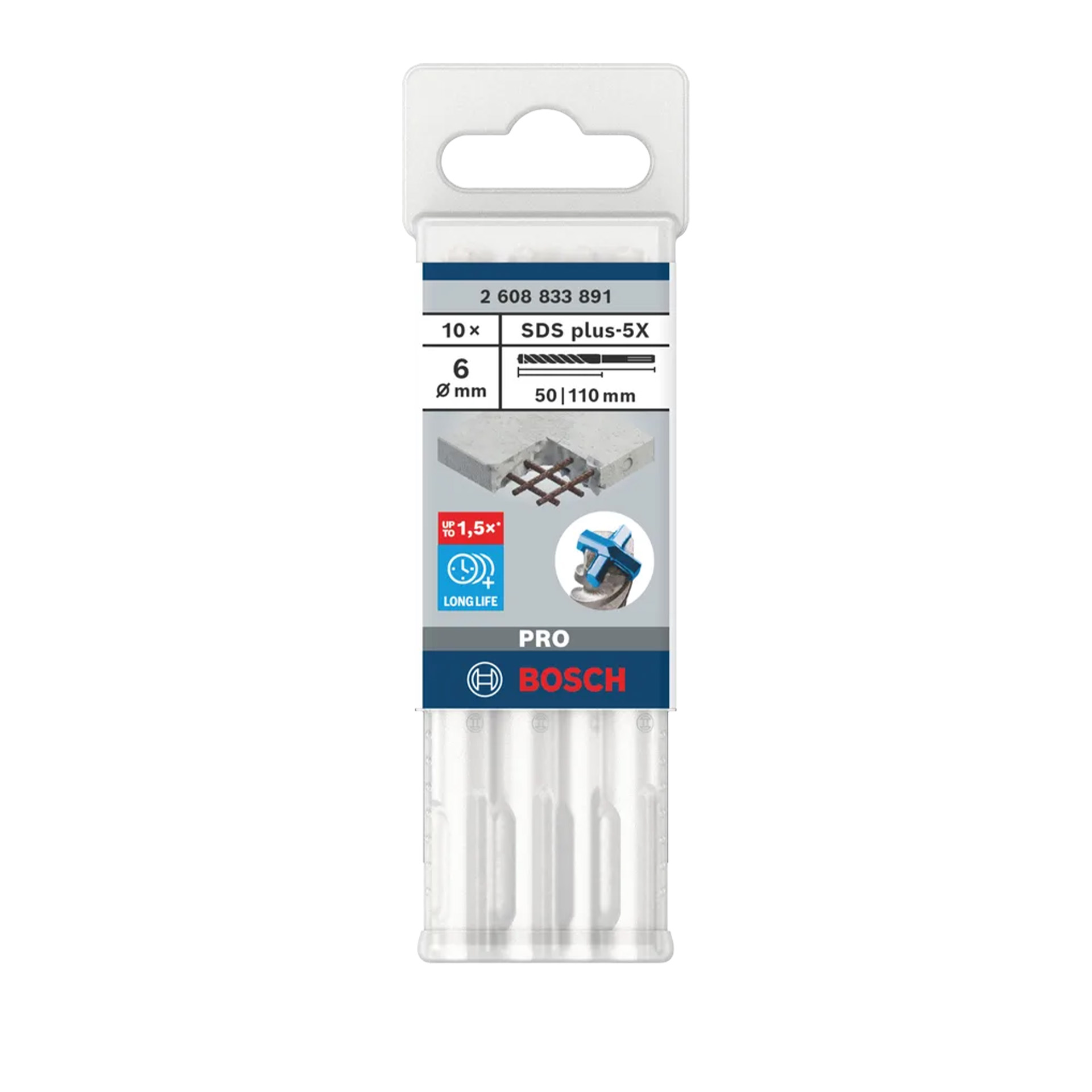 Broca Sds Plus 5x p/ Bet�o 6x50x110mm 10und Bosch