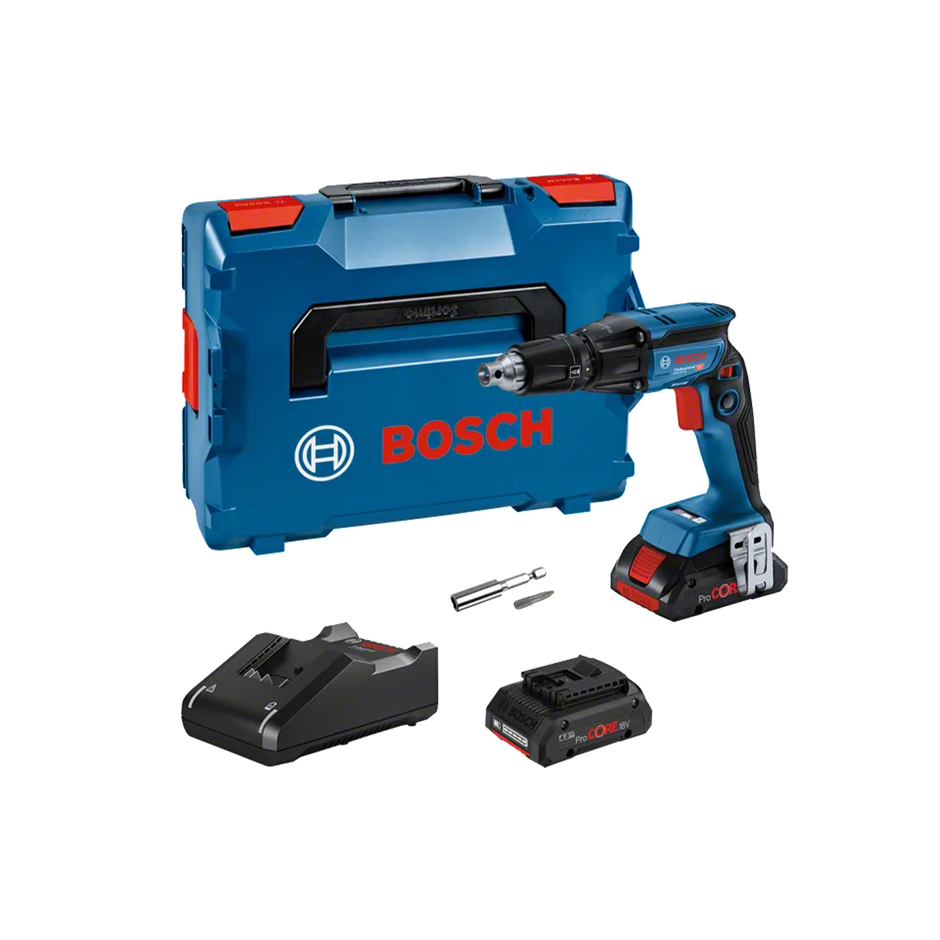 Aparafusadora c/ Batente Profundidade GTB 18V-45 2x4Ah PC+Gal18V40 L-Boxx Bosch Aparafusadora c/ Batente Profundidade GTB 18V-45 2x4Ah PC+Gal18V40 L-Boxx Bosch