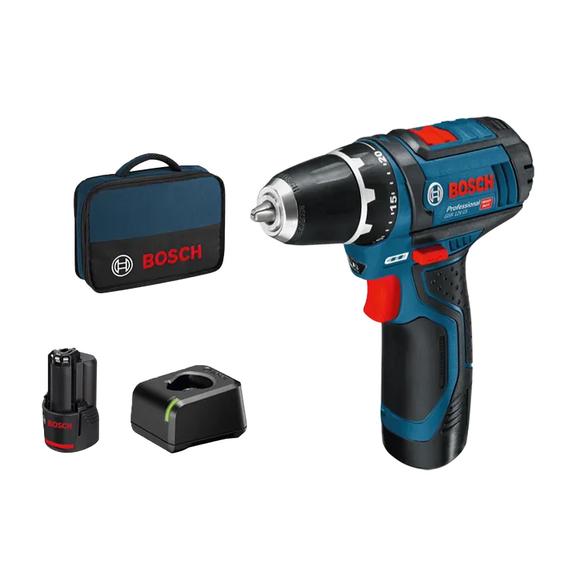 Aparafusadora GSR 12V-15 2x2Ah+Gal12V-20 Bolsa Bosch