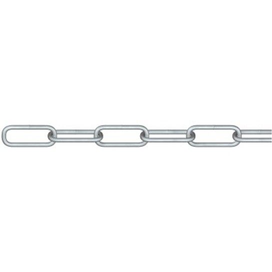 Corrente Elo Largo A�o Zincado Din5685-1 4mmx3Mts Rombull