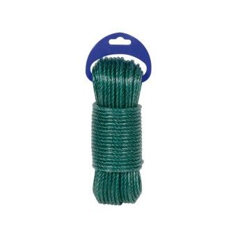 Cabo A�o Plastificado Verde 25 metros Rombull