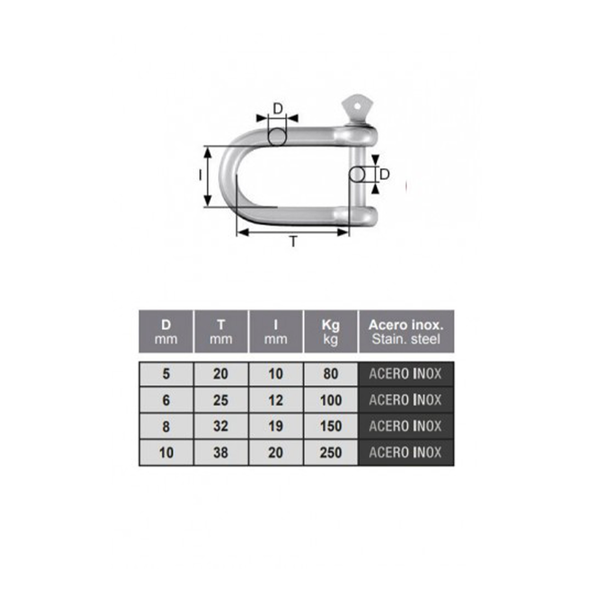 Manilha Direita c/ Perno A�o Zincado 10mm Rombull