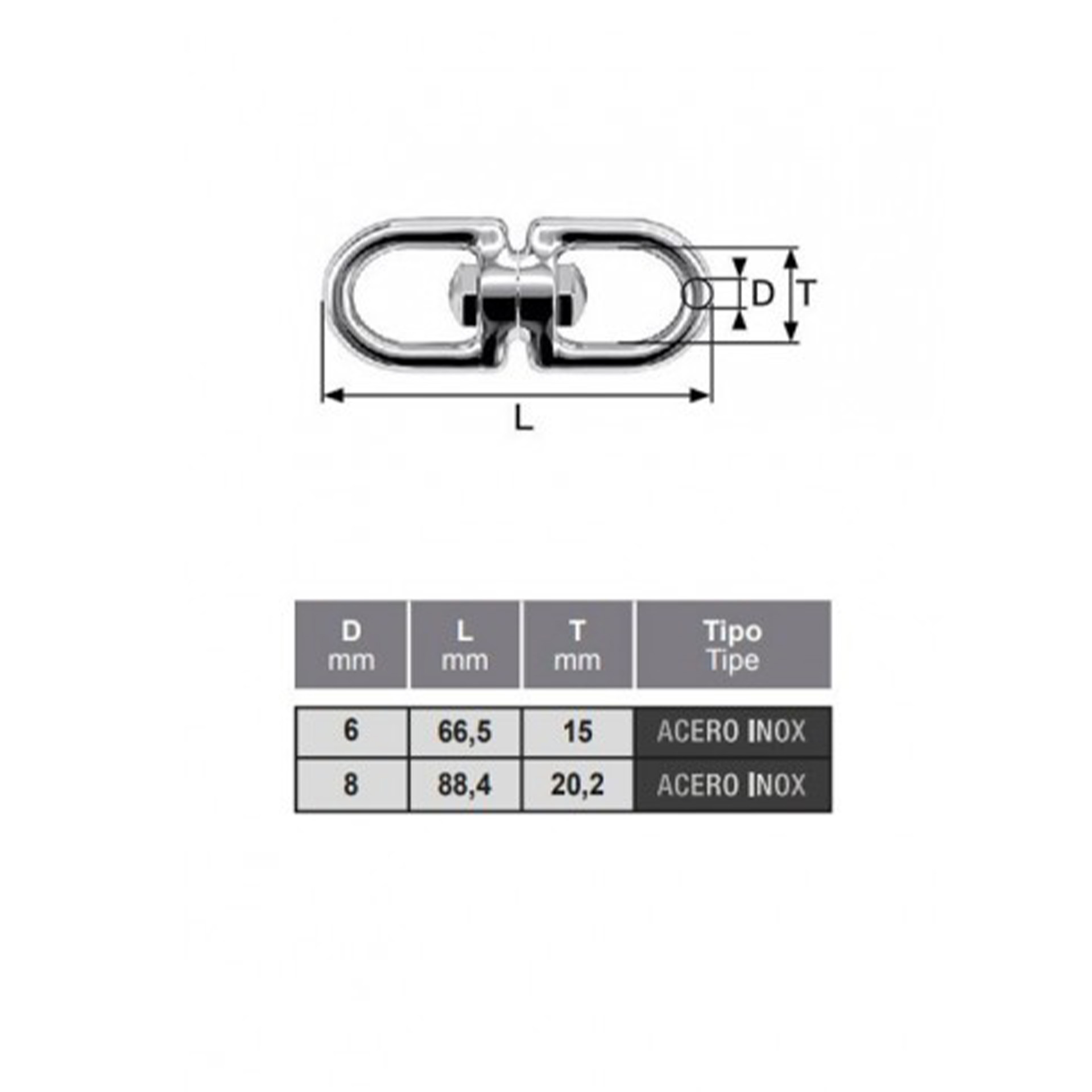 Gancho Giratorio A�o Niquel 4,5mm (2und) Rombull