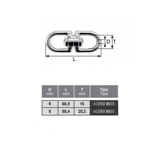 Gancho Giratorio A�o Niquel 4,5mm (2und) Rombull