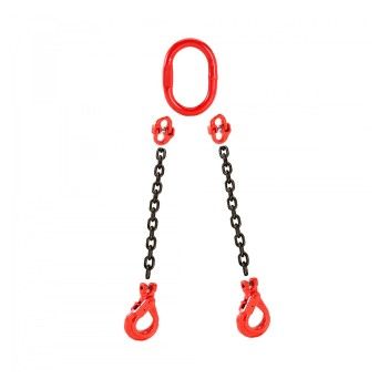 Linga Corrente G80 10mm 2 Ramais 3Mts c/ Gancho