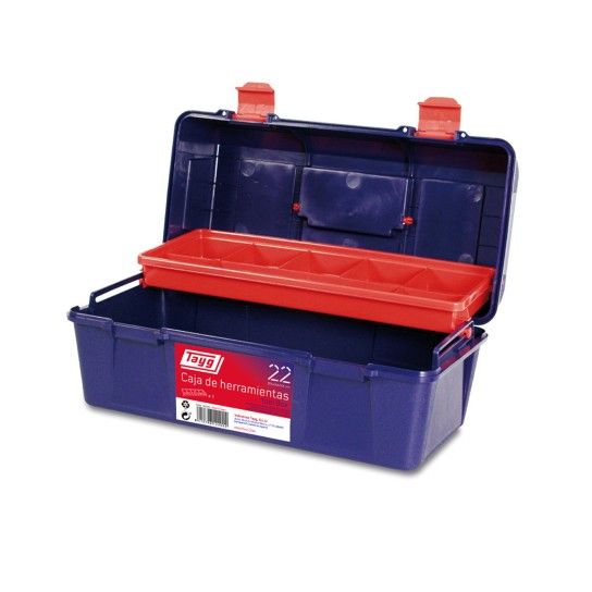 Caixa de Ferramentas Plástico Nº22 356x184x163mm 7Lts c/ Bandeja Fixa Tayg Caixa de Ferramentas Plástico Nº22 356x184x163mm 7Lts c/ Bandeja Fixa Tayg