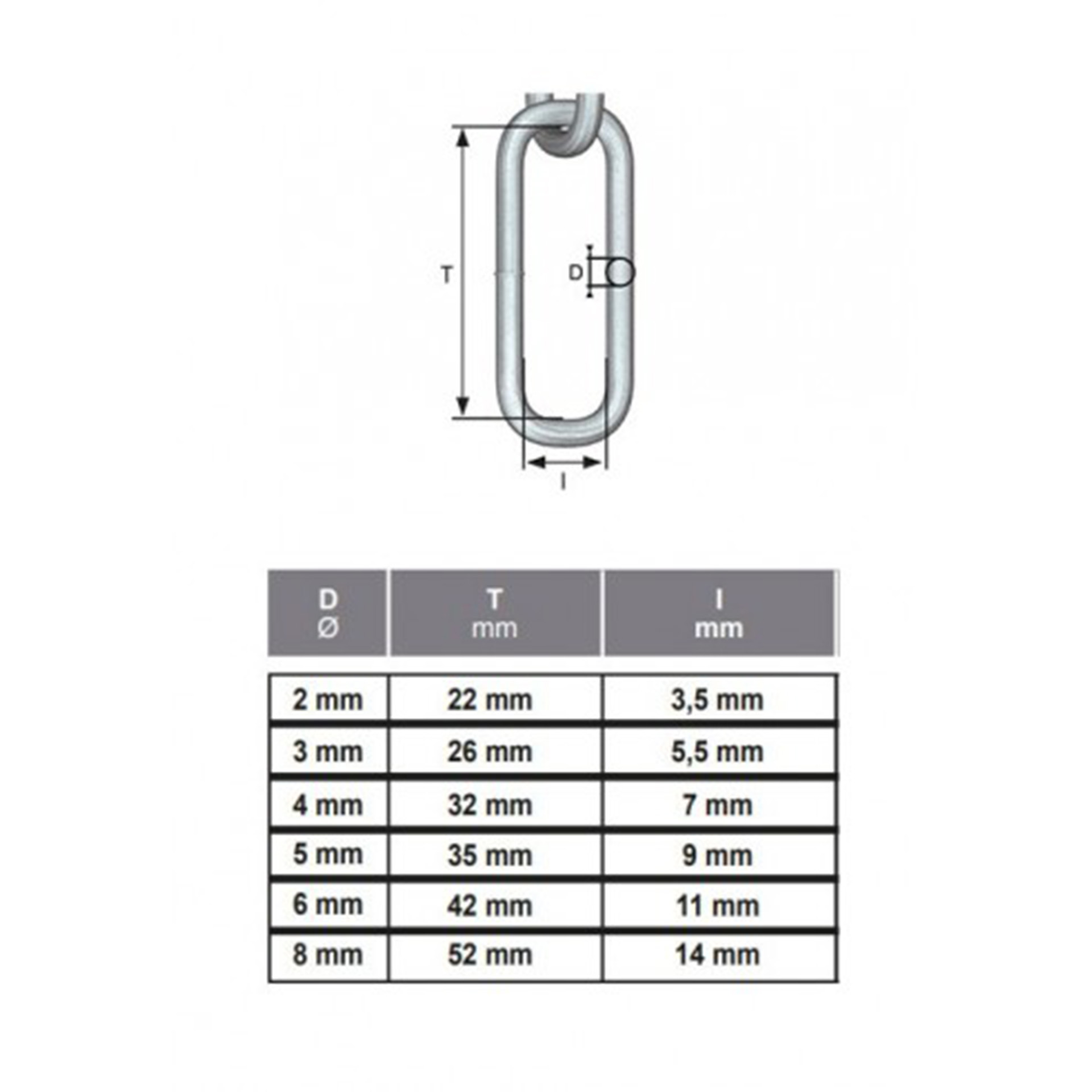 Corrente Elo Largo A�o Zincado Din5685-1 4mmx3Mts Rombull