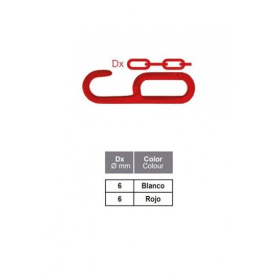 Elo c/ Gancho Polietileno 6mm Vermelho (2und) Rombull