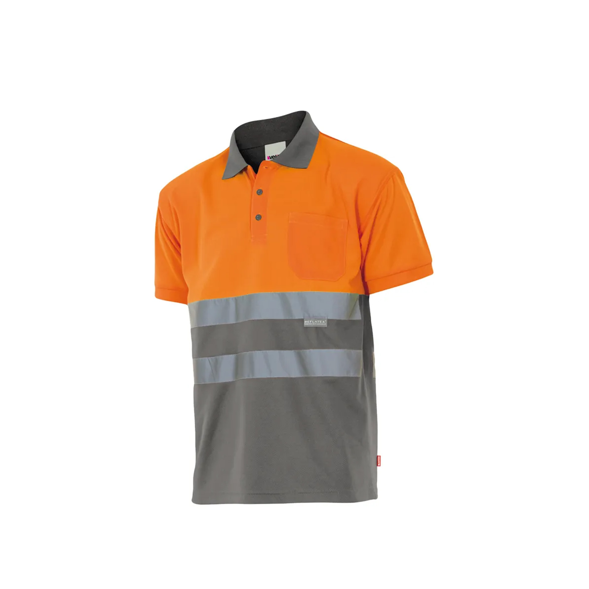 Polo Bicolor Manga Curta AV 173 Velilla (Tamanho 2XL.Cinzento/Laranja Fluorescente) Polo Bicolor Manga Curta AV 173 Velilla (Tamanho 2XL.Cinzento/Laranja Fluorescente)