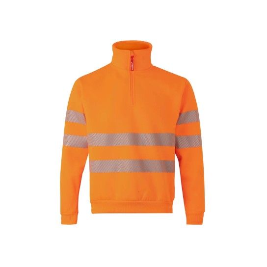 Sweatshirt com Meio Fecho e Faixas Refletoras 305704 Velilla (Tamanho S.Laranja Fluorescente) Sweatshirt com Meio Fecho e Faixas Refletoras 305704 Velilla (Tamanho S.Laranja Fluorescente)