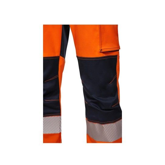 Cal�as Stretch com Joelheiras e Faixas Refletoras 303010S Velilla (Tamanho S.Azul Navy/Laranja)