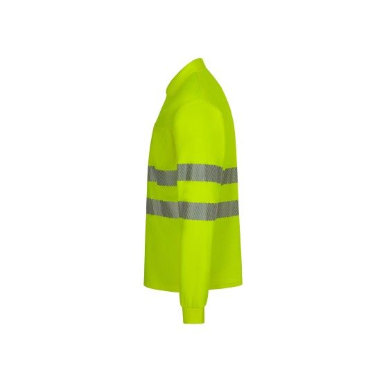 Polo Poli�ster Reciclado Manga Comprida Faixas Refletoras 305534 Velilla (Tamanho L.Amarelo Fluoresc