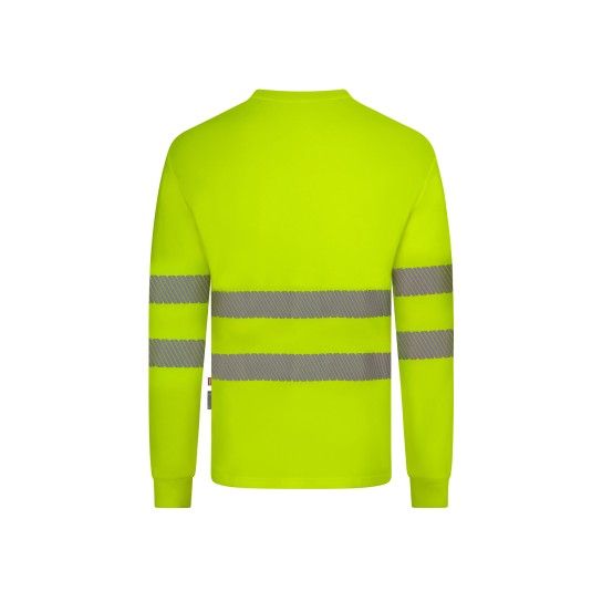 T-shirt Algod�o Manga Comprida Faixas Refletoras 305618 Velilla  (Tamanho L.Amarelo Fluorescente)