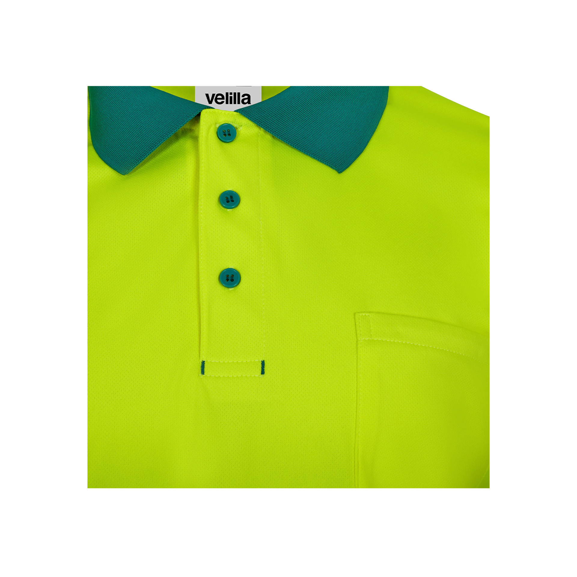 Polo Poli�ster Reciclado Bicolor Manga Comprida Faixas Refletoras 305535 Velilla  (Tamanho S.Verde/A