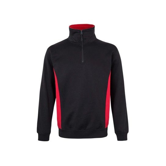 Sweatshirt Bicolor com Meio Fecho 105704 Velilla (Tamanho L.Preto/Vermelho) Sweatshirt Bicolor com Meio Fecho 105704 Velilla (Tamanho L.Preto/Vermelho)