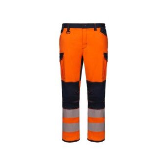 Cal�as Stretch com Joelheiras e Faixas Refletoras 303010S Velilla (Tamanho S.Azul Navy/Laranja)