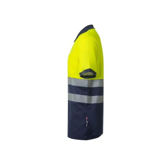 Polo Algodão Bicolor Manga Curta Faixas Refletoras 305523 Velilla (Tamanho L.Azul Navy/Amarelo) Polo Algodão Bicolor Manga Curta Faixas Refletoras 305523 Velilla (Tamanho L.Azul Navy/Amarelo)