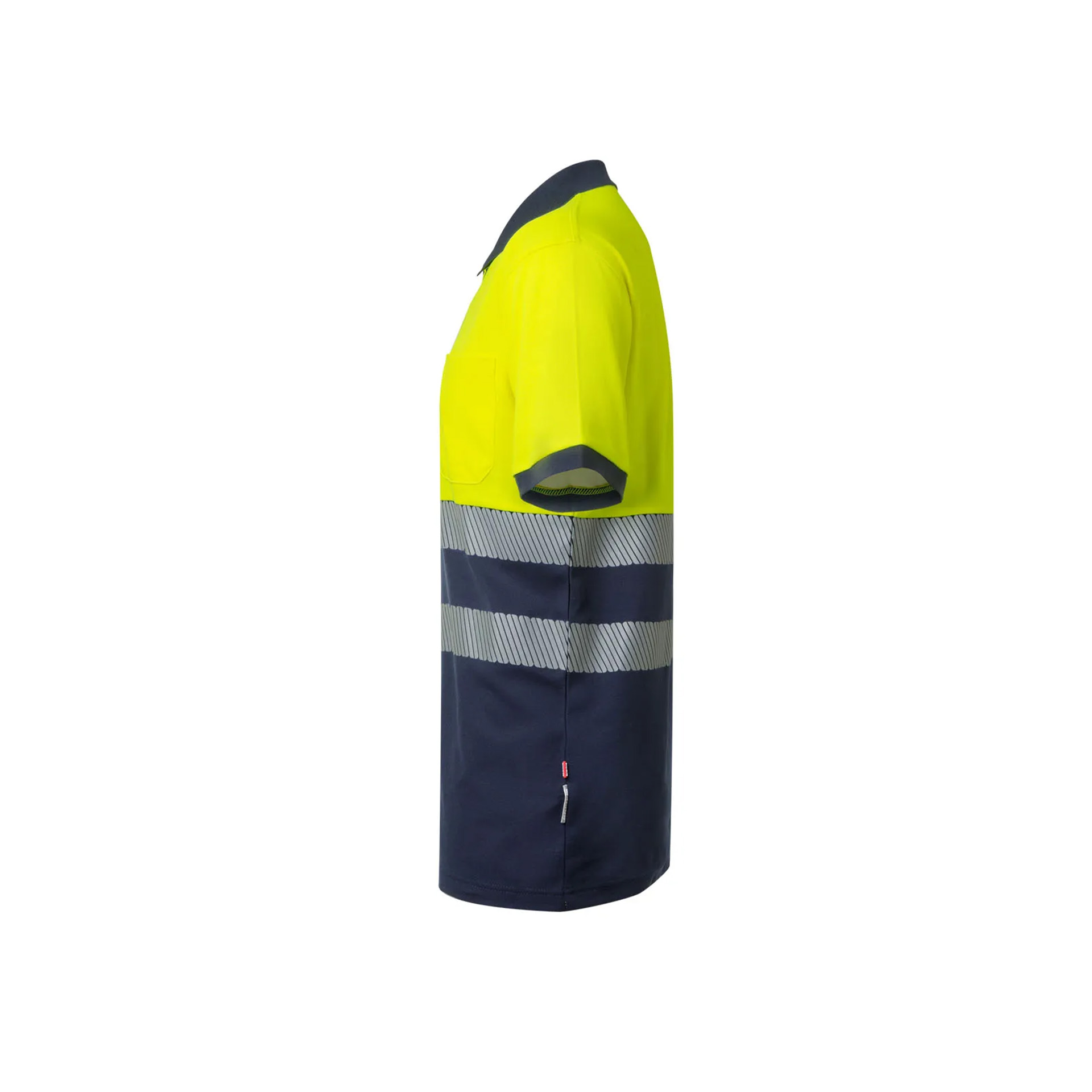 Polo Algodão Bicolor Manga Curta Faixas Refletoras 305523 Velilla (Tamanho L.Azul Navy/Amarelo) Polo Algodão Bicolor Manga Curta Faixas Refletoras 305523 Velilla (Tamanho L.Azul Navy/Amarelo)
