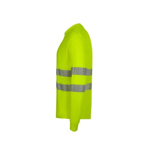 T-shirt Algod�o Manga Comprida Faixas Refletoras 305618 Velilla  (Tamanho L.Amarelo Fluorescente)