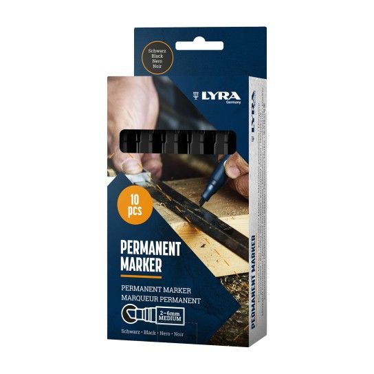 Marcador de Tinta Permanente 2-6mm Lyra (Preto)