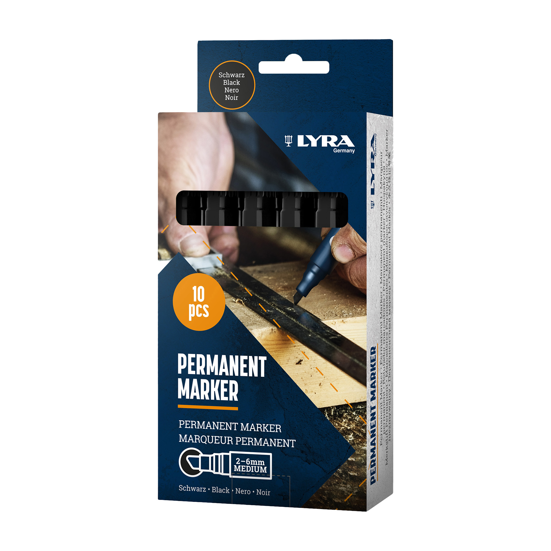 Marcador de Tinta Permanente 2-6mm Lyra (Preto)