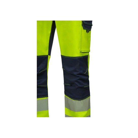 Calças Stretch com Joelheiras e Faixas Refletoras 303010S Velilla (Tamanho L.Azul Navy/Amarelo) Calças Stretch com Joelheiras e Faixas Refletoras 303010S Velilla (Tamanho L.Azul Navy/Amarelo)