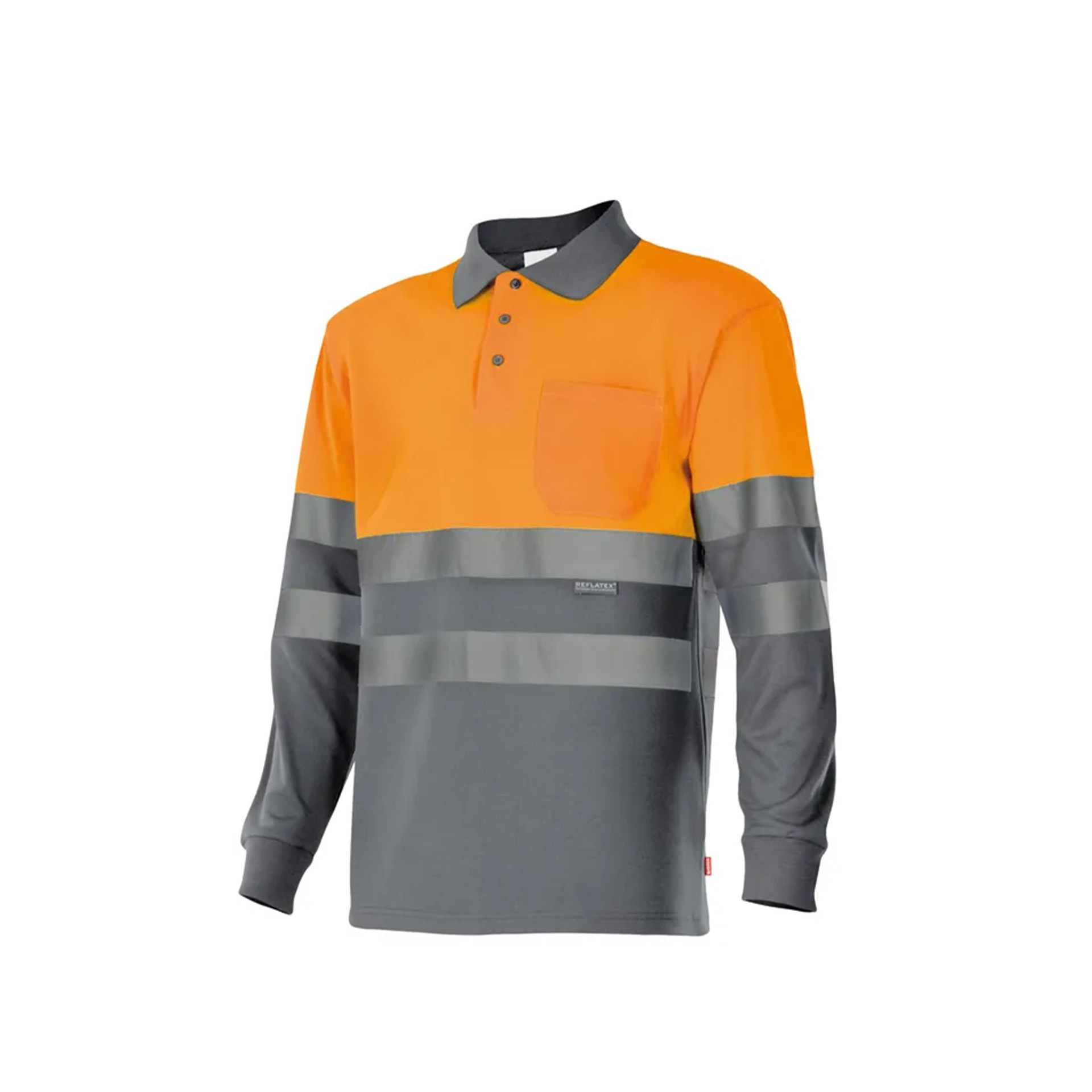 Polo Bicolor Manga Comprida AV 175 Velilla (Tamanho 2XL.Cinzento/Laranja Fluorescente) Polo Bicolor Manga Comprida AV 175 Velilla (Tamanho 2XL.Cinzento/Laranja Fluorescente)