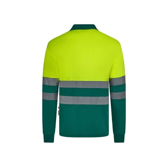 Polo Poli�ster Reciclado Bicolor Manga Comprida Faixas Refletoras 305535 Velilla  (Tamanho S.Verde/A