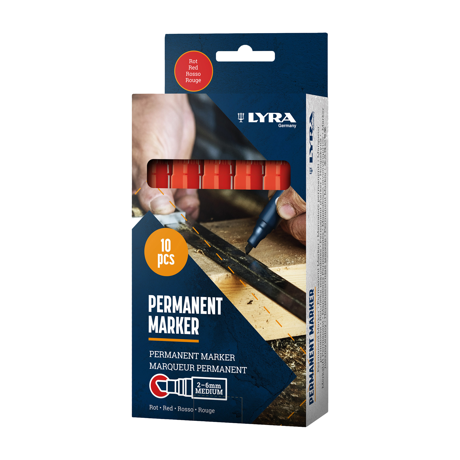 Marcador de Tinta Permanente 2-6mm Lyra (Vermelho)