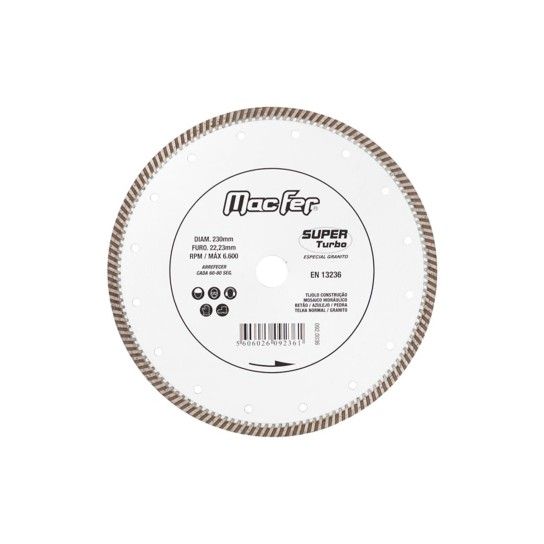 Disco Diamantado MacFer Super Turbo 115mm