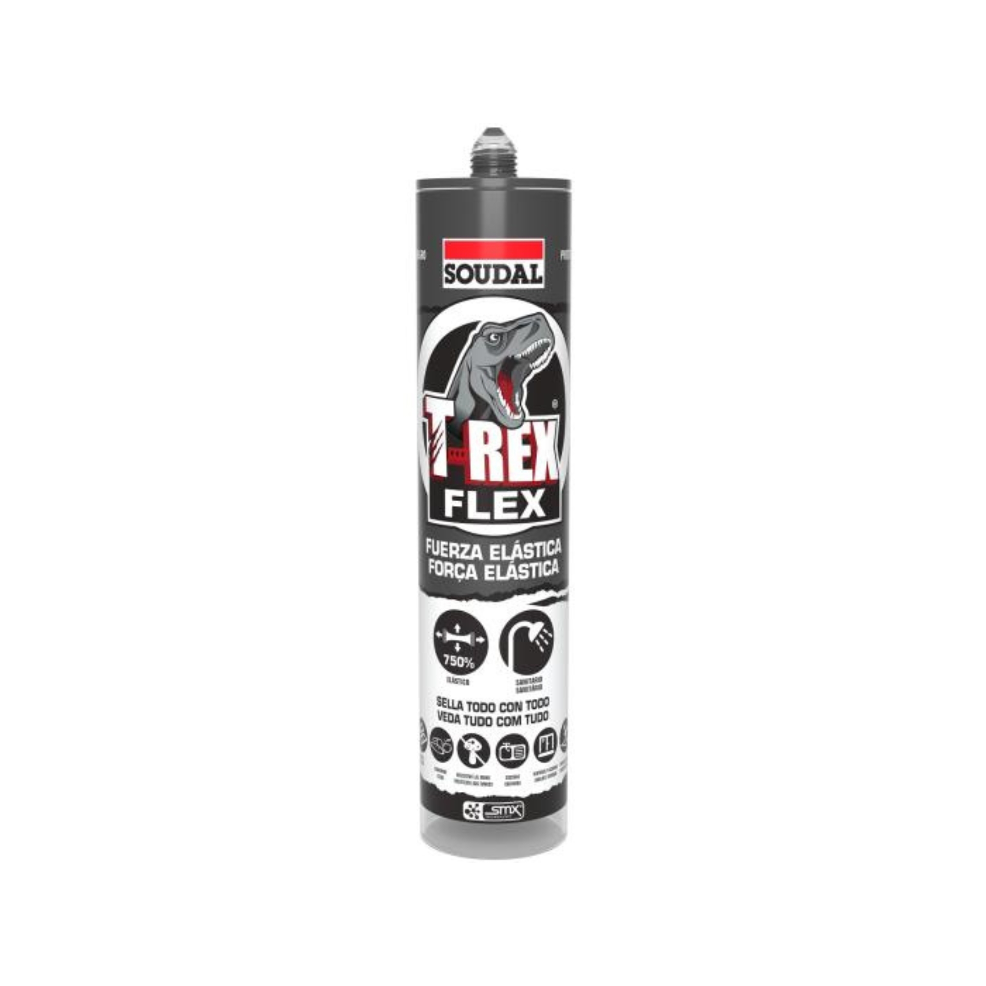 Cola & Veda Polímero Híbrido T-Rex Flex Soudal (Branco.125ml) Cola & Veda Polímero Híbrido T-Rex Flex Soudal (Branco.125ml)