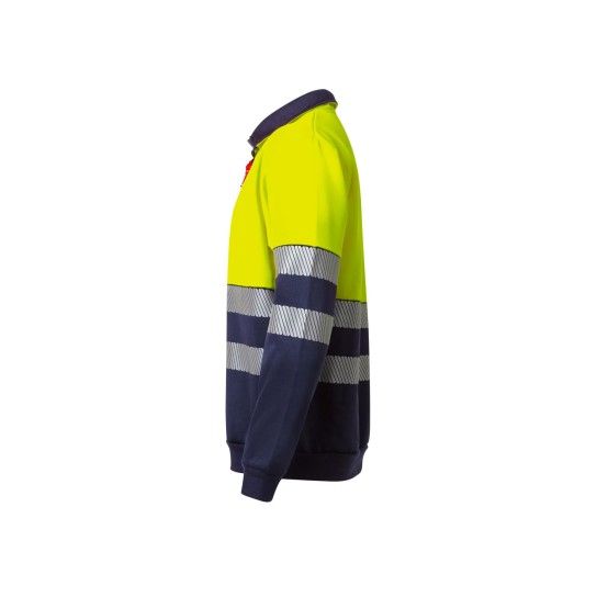 Sweatshirt Bicolor com Meio Fecho e Faixas Refletoras 305703 Velilla  (Tamanho S.Verde/Amarelo)