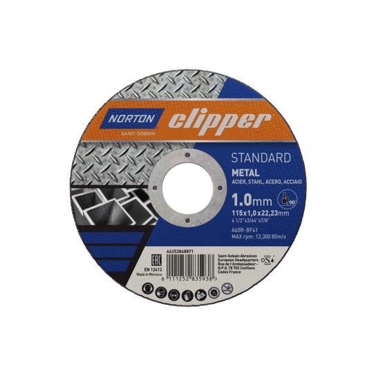 Disco de Corte de Metal Standard Clipper Forma 41 90� (115x1.0x22.23mm)