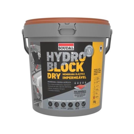 Membrana Imperme�vel Hydro Block Dry Soudal (Terracota.18kg)
