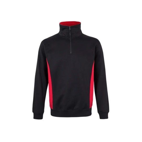Sweatshirt Bicolor com Meio Fecho 105704 Velilla (Tamanho L.Preto/Vermelho) Sweatshirt Bicolor com Meio Fecho 105704 Velilla (Tamanho L.Preto/Vermelho)