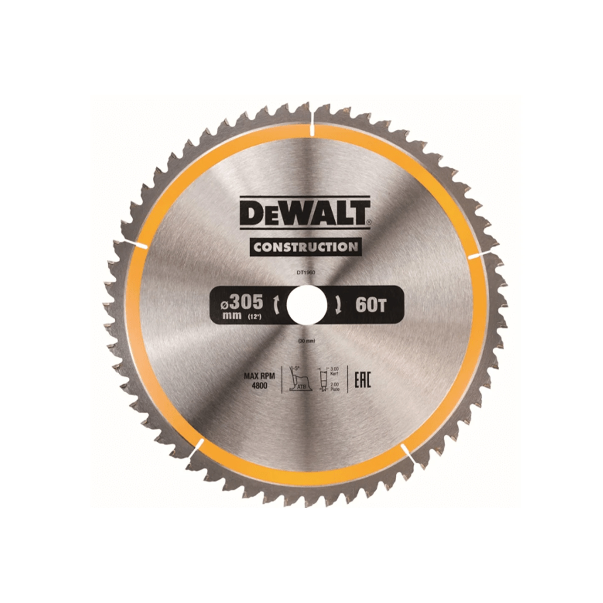 Lâmina para Serra Circular Estacionária 305x30mm 60D ATB -5º Dewalt Lâmina para Serra Circular Estacionária 305x30mm 60D ATB -5º Dewalt