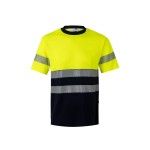 T-shirt Algodão Bicolor Manga Curta Faixas Refletoras 305509 Velilla (Tamanho L.Azul Navy/Amarelo) T-shirt Algodão Bicolor Manga Curta Faixas Refletoras 305509 Velilla (Tamanho L.Azul Navy/Amarelo)