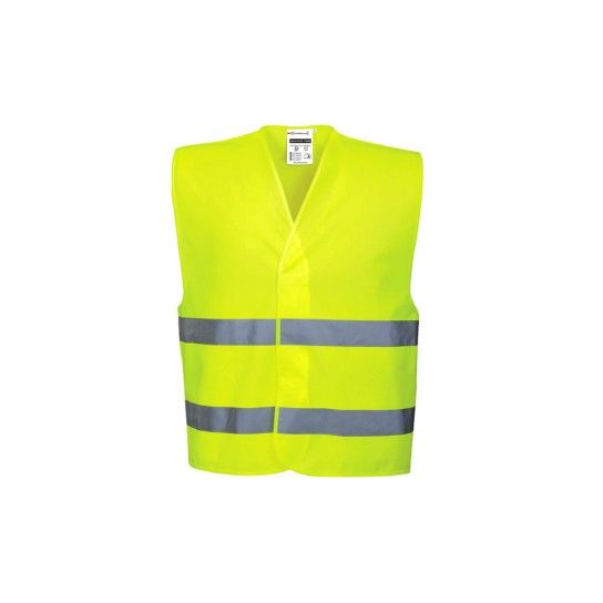 Colete de Alta Visibilidade com Fecho em Velcro Amarelo Flluorescente Marca (Tamanho 2XL)