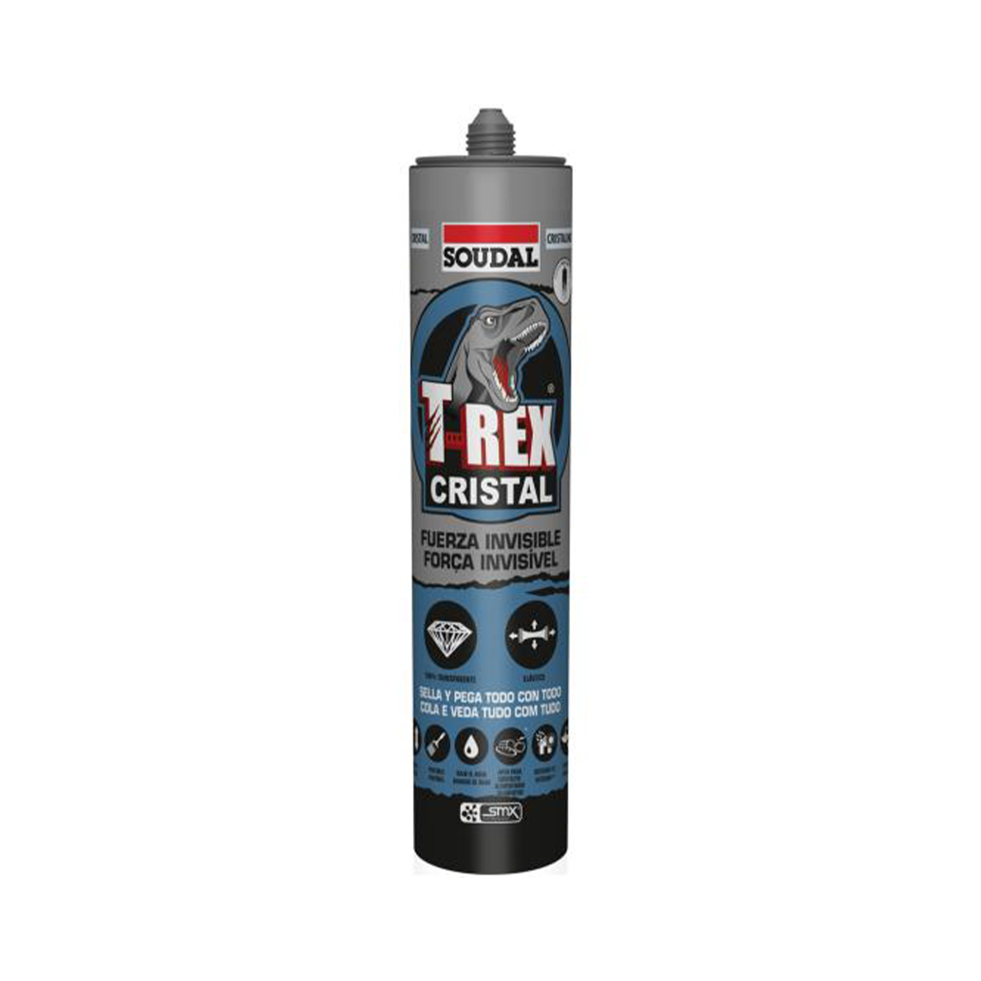 Cola & Veda Polímero Híbrido T-Rex Cristal Soudal (125ml) Cola & Veda Polímero Híbrido T-Rex Cristal Soudal (125ml)