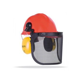Kit Florestal com Capacete de Prote��o + Viseira + Abafadores de Som SteelPro Safety
