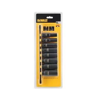 Conjunto Chaves de Caixa Impacto 1/2" - 8 Pe�as Dewalt