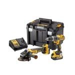 Kit 18V Aparafusador + Rebarbadora sem Escovas 2 Baterias 5Ah Dewalt DCK2080P2T-QW Kit 18V Aparafusador + Rebarbadora sem Escovas 2 Baterias 5Ah Dewalt DCK2080P2T-QW